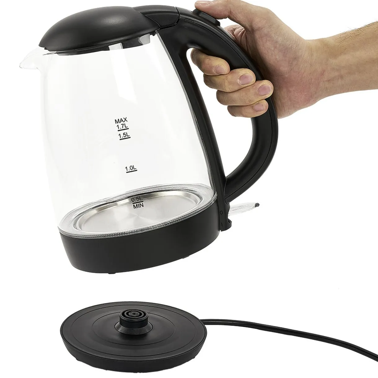 Bouilloire LED sans fil couleurs variables Homday en verre 1,7L < Gifi Sale