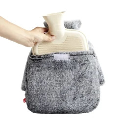 Bouillotte pour pieds 1,8L housse fausse fourrure grise < Gifi Hot