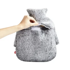 Bouillotte pour pieds 1,8L housse fausse fourrure grise < Gifi Hot
