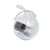 Boule coffret cadeau lime et vernis pailleté gris Ø8cm