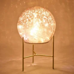 Boule Déco Led + socle doré