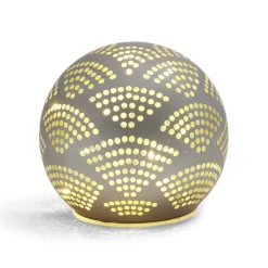 Boule déco LED verre et métal grise Ø12cm < Gifi