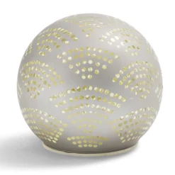 Boule déco LED verre et métal grise Ø12cm < Gifi