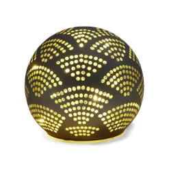 Boule déco LED verre et métal grise Ø12cm < Gifi