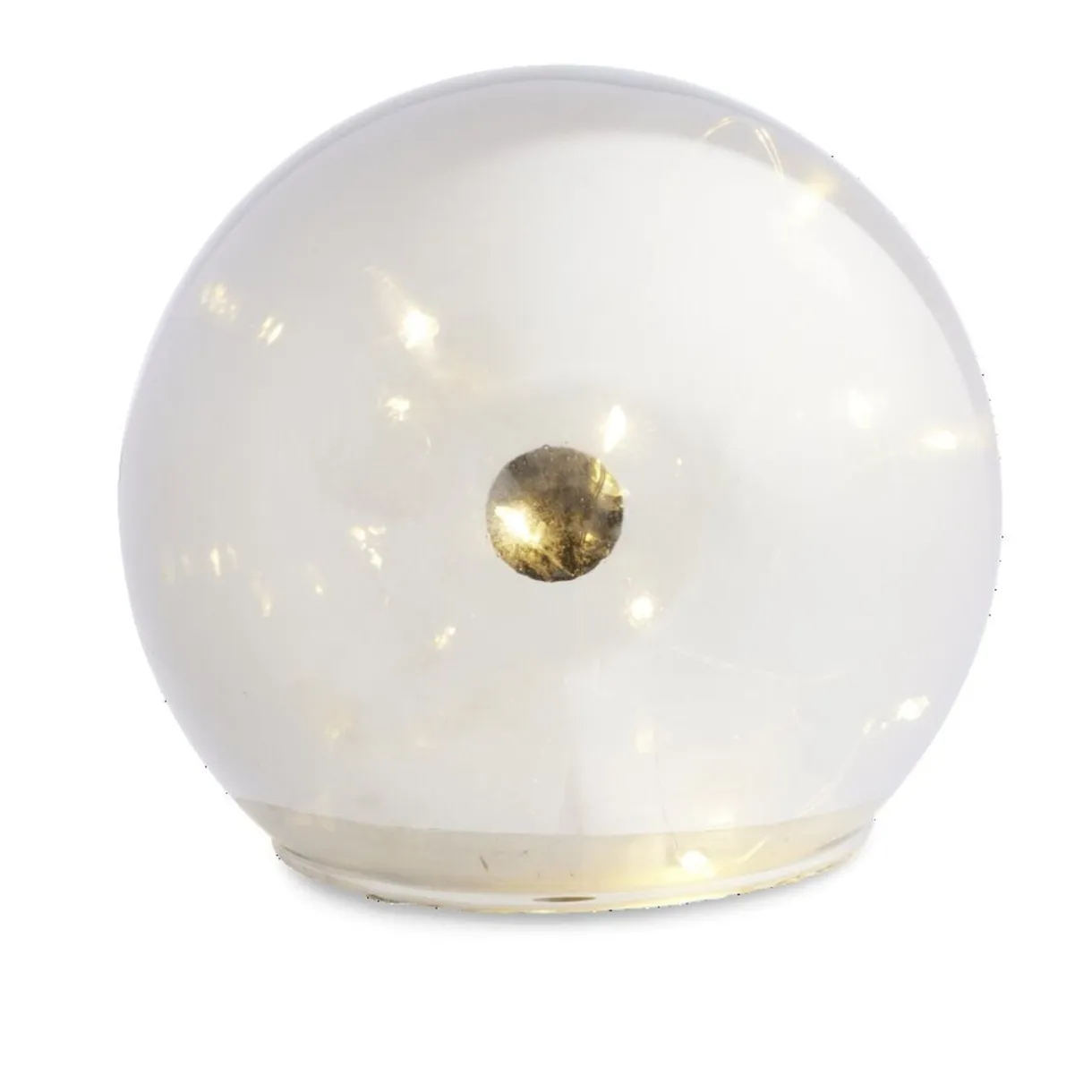 Boule déco LED verre et métal gris argent Ø12cm < Gifi Discount