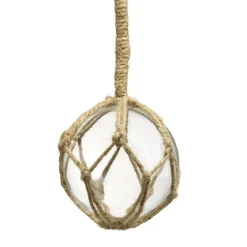 Boule décorative en verre et jute Ø11,5xH12cm (3 modèles)