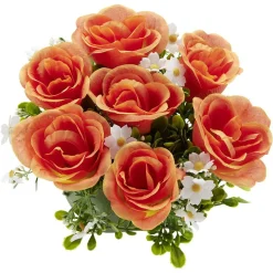 Boule de fleurs artificielles Rose orange - 7 têtes < Gifi Hot