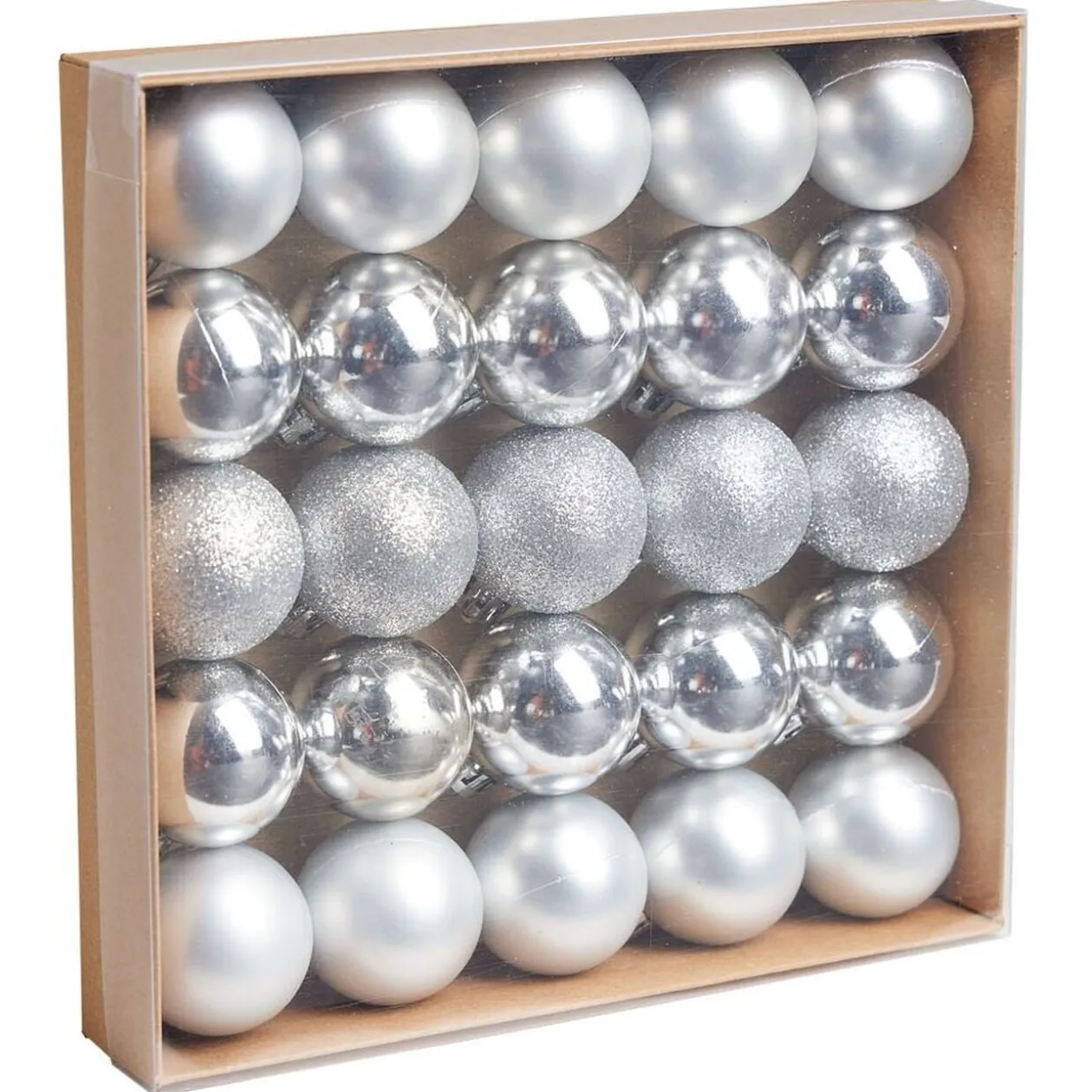 Boule de Noël argenté Ø4cm x25