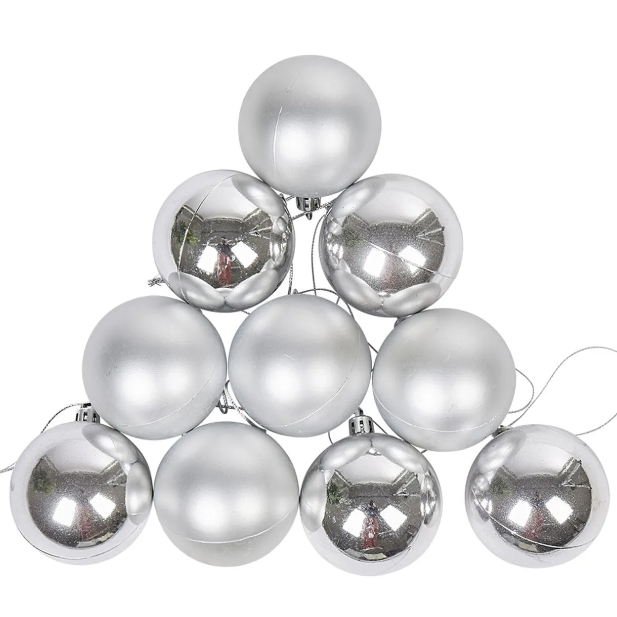 Boule de Noël argentée brillante et mate x10 < Gifi Sale