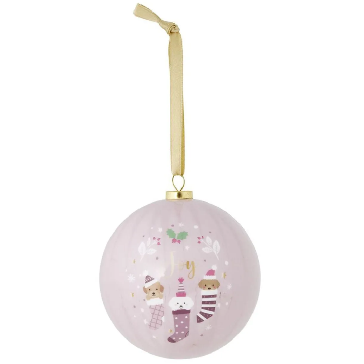 Boule de Noël assortie rose et doré Ø8cm - 3 modèles < Gifi Discount