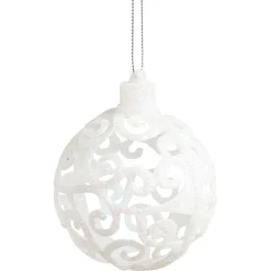 Boule de Noël baroque blanc Ø8cm x3