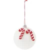 Boule de Noël blanche pampille sucre d'orge en bois Ø8cm < Gifi Discount