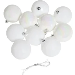 Boule de Noël blanc iridescent brillant Ø6cm x10