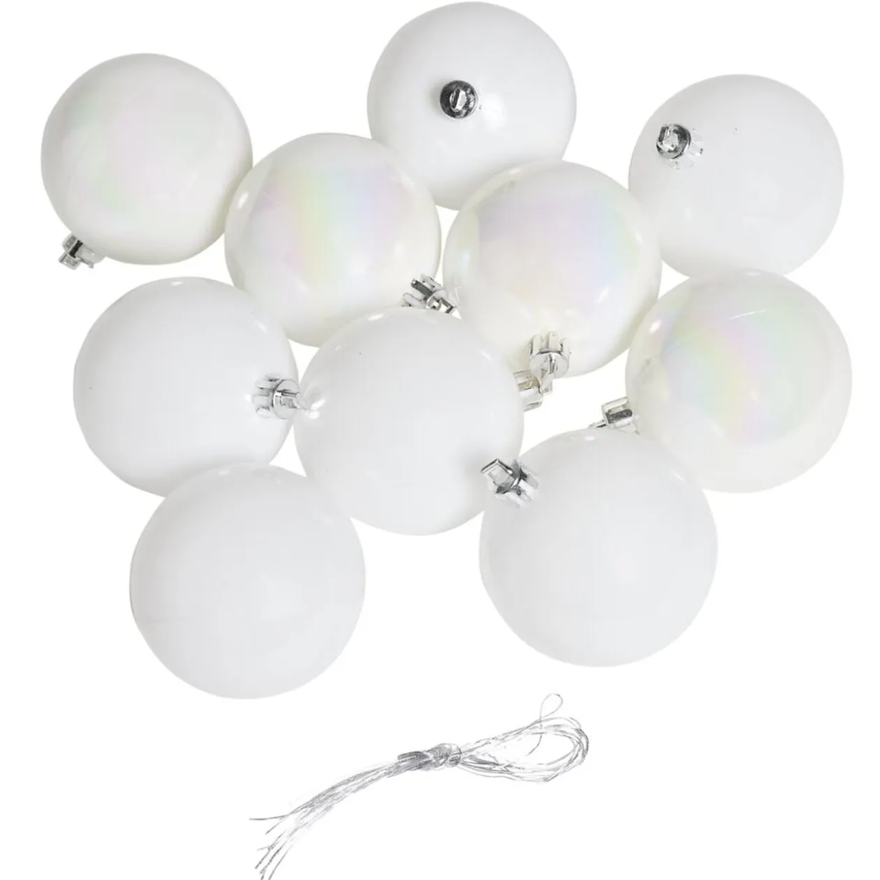 Boule de Noël blanc iridescent brillant Ø6cm x10