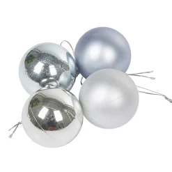 Boule de Noël bleu et argenté x10
