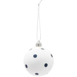 Boule de Noël bleu et blanc Ø6 cm