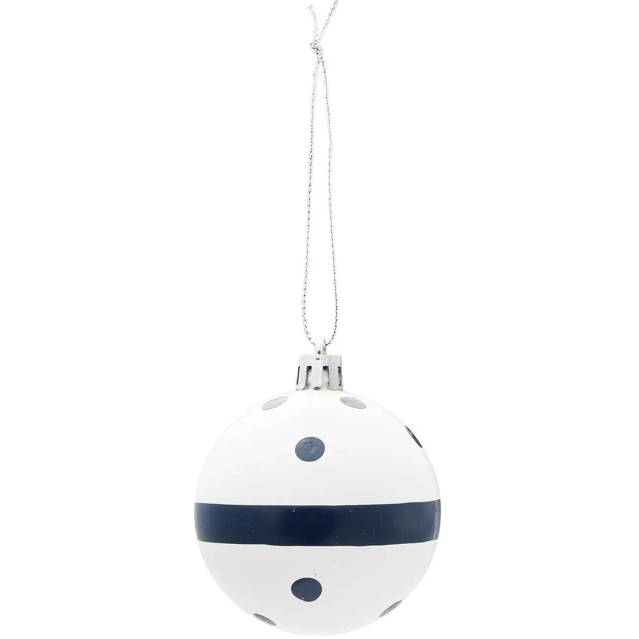 Boule de Noël bleu et blanc Ø6 cm