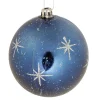 Boule de Noël design étoile pailleté bleu ø8 cm