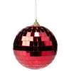 Boule de Noël disco x2 en verre et plastique rouge Ø9,5cm < Gifi Online