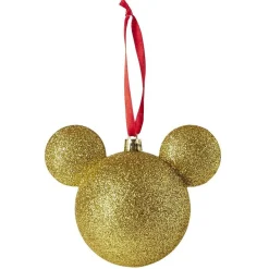 Boule de Noël Disney Mickey doré pailleté 12.2x8.5xH11,5cm < Gifi Online