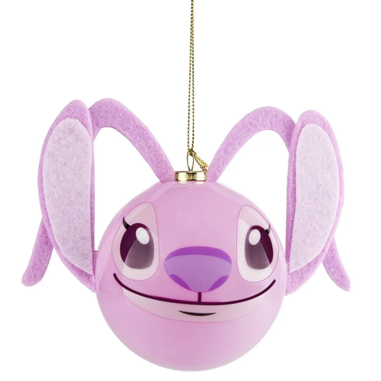 Boule de Noël Disney Stitch Angel plastique et feutrine rose 14x7,5xH11cm < Gifi Online
