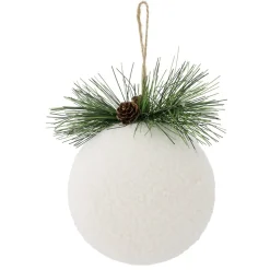 Boule de Noël effet bouclette avec branche décorative Ø12cm (2 modèles) < Gifi New