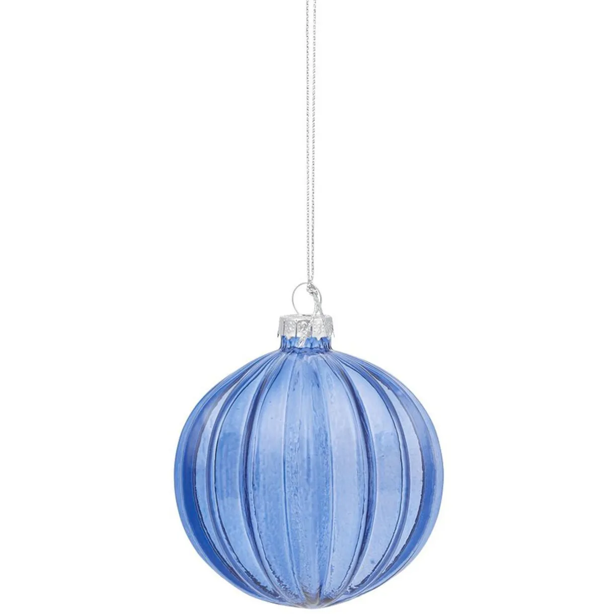Boule de Noël en verre bleu Ø10 cm < Gifi Hot