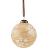 Boule de Noël en verre effet bois motif flocon de neige < Gifi Discount