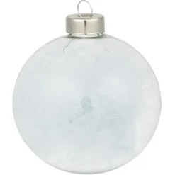 Boule de Noël en verre garnie d'une plume < Gifi New