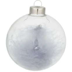 Boule de Noël en verre garnie d'une plume < Gifi New