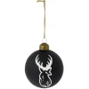 Boule de Noël en verre noir mat ours ou cerf Ø8cm < Gifi New