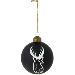 Boule de Noël en verre noir mat ours ou cerf Ø8cm < Gifi New