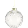 Boule de Noël en verre relief Ø8cm (3 modèles)
