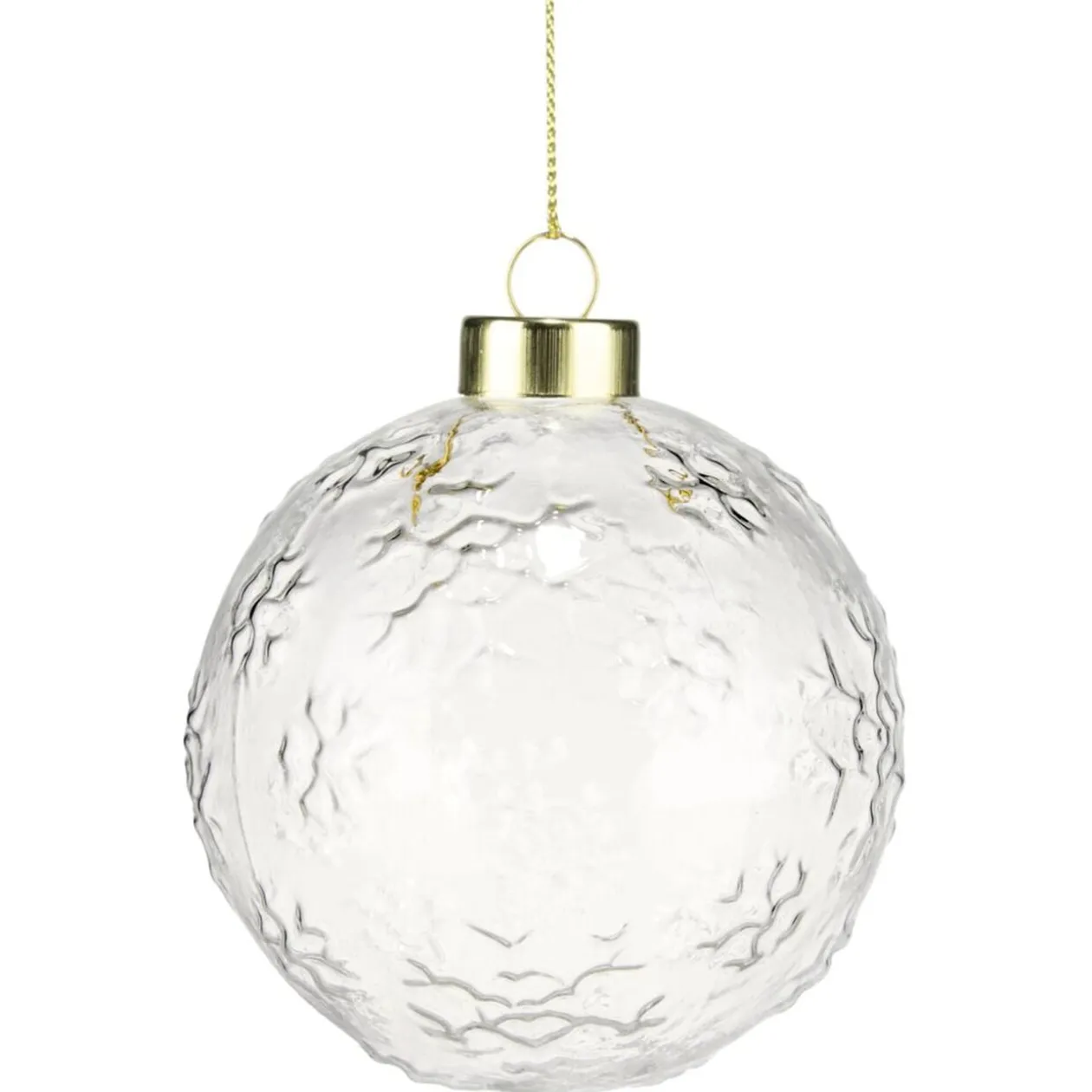 Boule de Noël en verre relief Ø8cm (3 modèles)