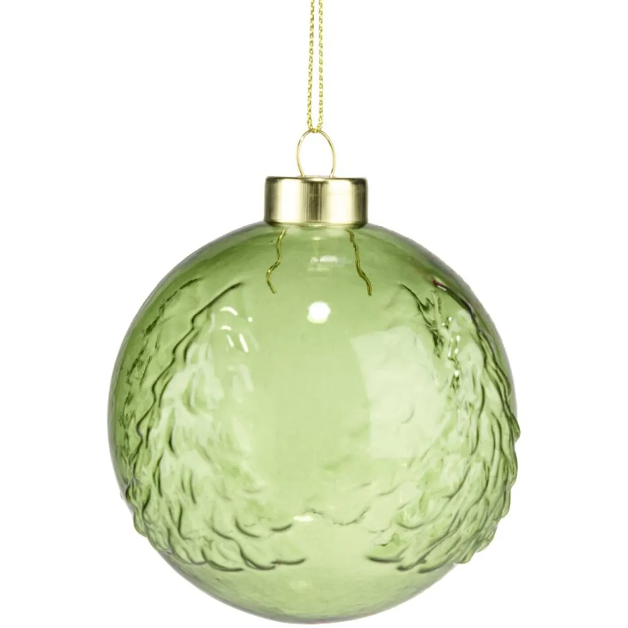 Boule de Noël en verre relief Ø8cm (3 modèles)
