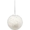 Boule de Noël fausse fourrure blanche pailletée Ø8 cm