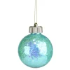 Boule de Noël fluo irisé à suspendre H8cm (3 modèles)
