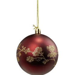 Boule de Noël imprimé fleur pailleté doré Ø8cm < Gifi Best