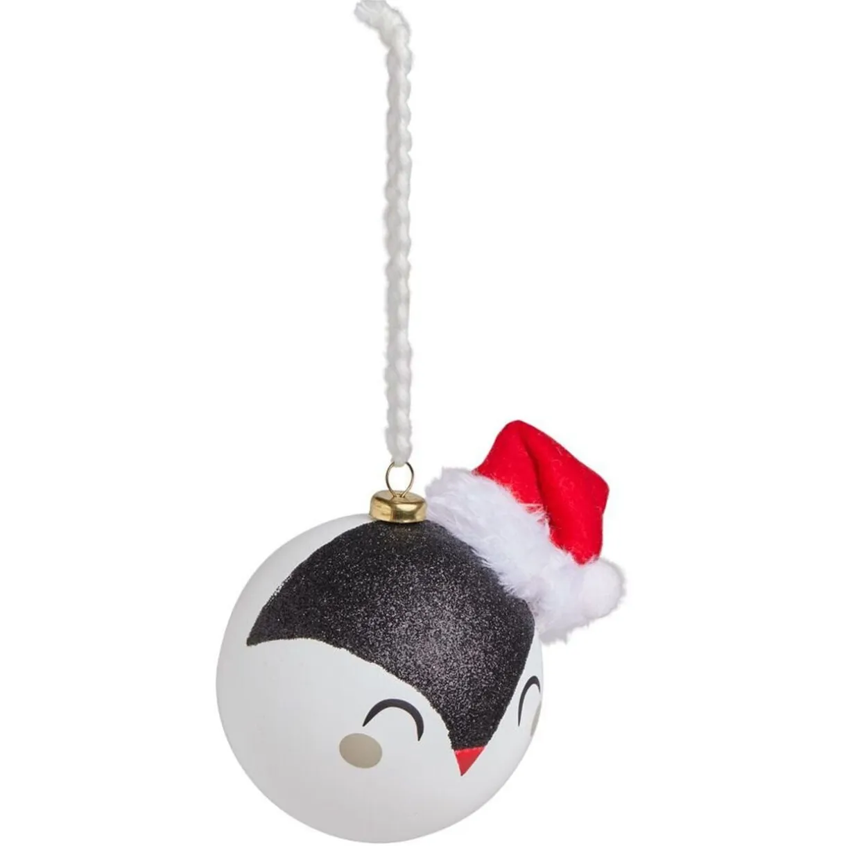 Boule de Noël kawaii pingouin avec bonnet rouge Ø8cm < Gifi Outlet