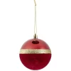 Boule de Noël liseré doré bimatière velours et brillant rouge Ø8cm < Gifi Sale