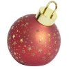 Boule de Noël lumineuse à poser en verre rouge Ø15xH18cm