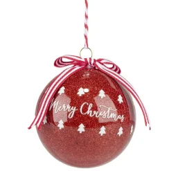 Boule de Noël Merry Christmas avec noeud Ø8cm (2 modèles) < Gifi Discount
