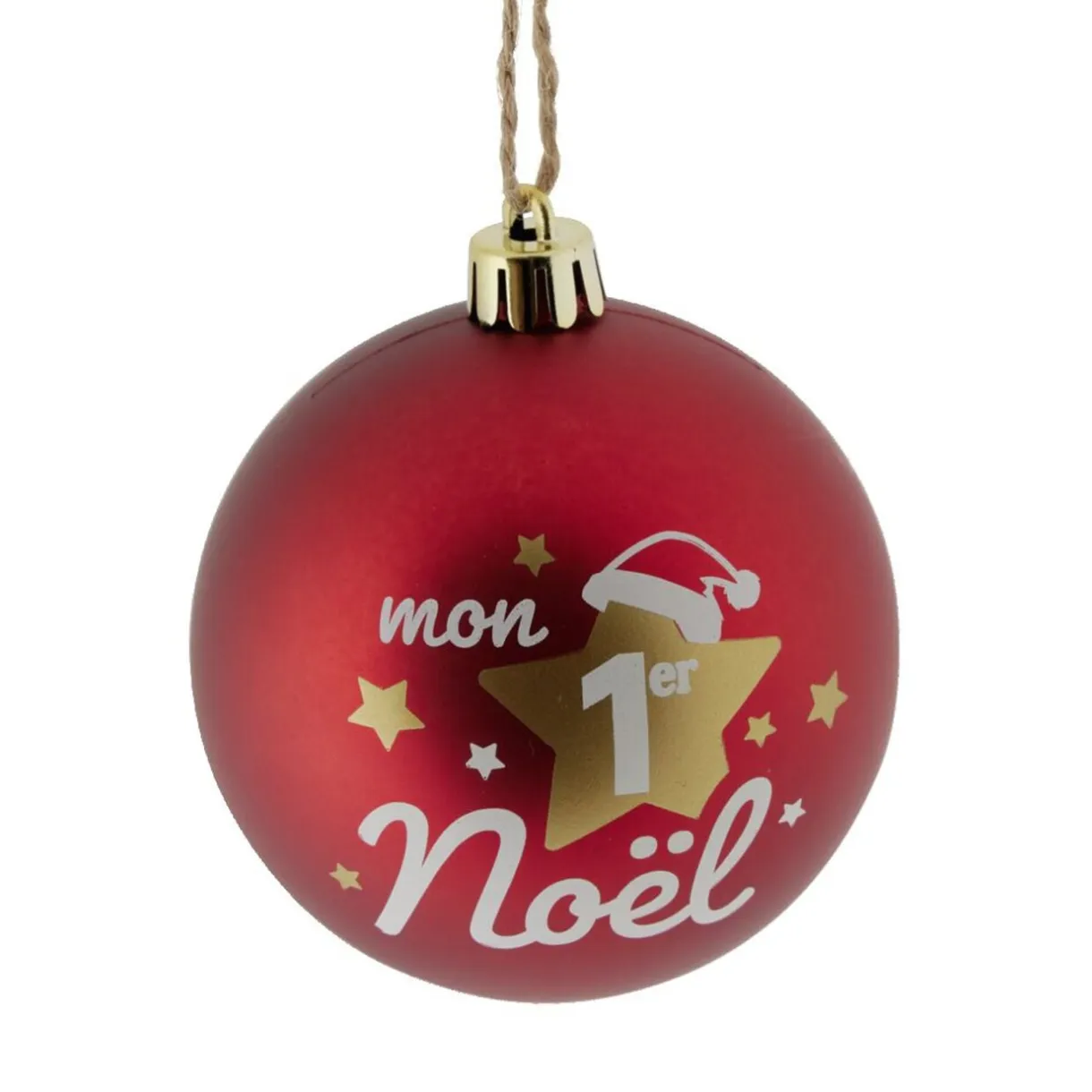 Boule de Noël "Mon 1er Noël" rouge ou blanche Ø8cm - 2 coloris < Gifi Online