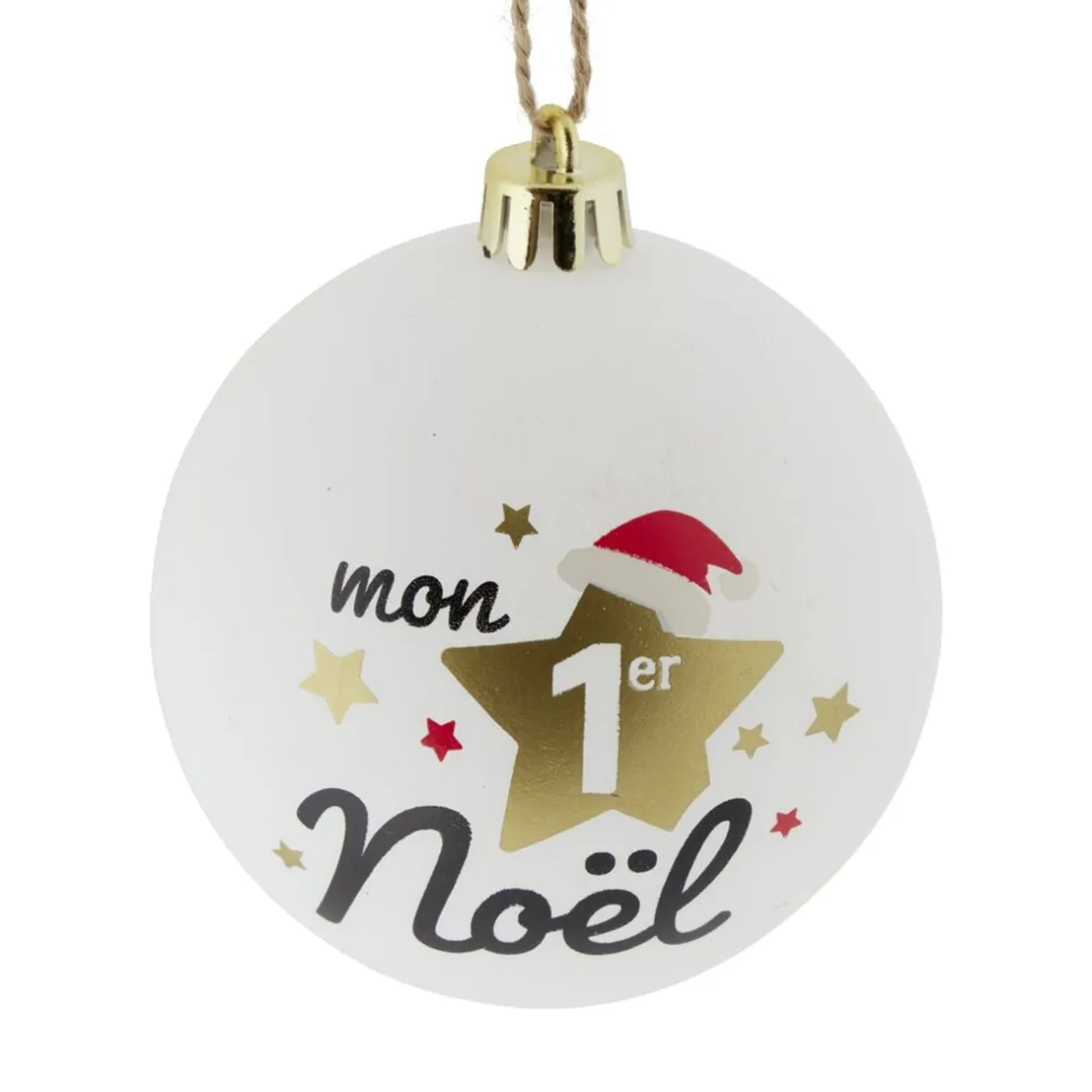 Boule de Noël "Mon 1er Noël" rouge ou blanche Ø8cm - 2 coloris < Gifi Online
