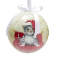 Boule de Noël motif animal mignon avec ruban blanc Ø8cm (4 modèles) < Gifi Outlet