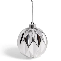Boule de Noël origami argenté ou bleue Ø12cm - 2 coloris < Gifi Discount