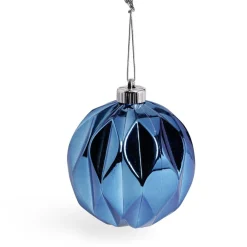 Boule de Noël origami argenté ou bleue Ø12cm - 2 coloris < Gifi Discount