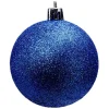 Boule de Noël pailletée bleues Ø6cm x6