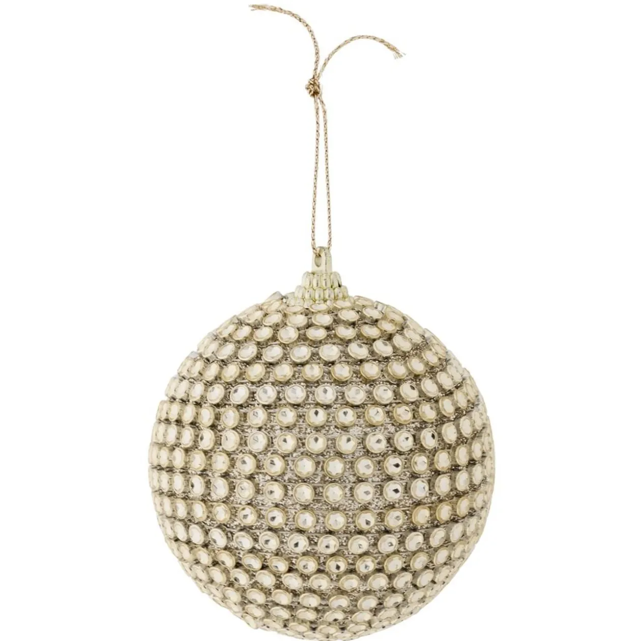 Boule de Noël perles brillantes dorées Ø8cm
