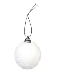 Boule de Noël plastique blanc x6